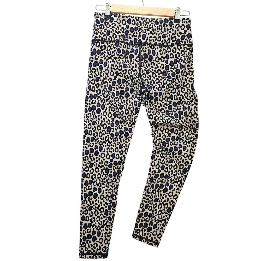 Victoria’s Secret Sport Knockout Leggings Womens M Blue Leopard High Rise